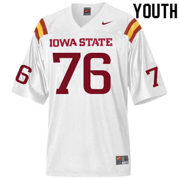 Youth #76 Joey Ramos Iowa State Cyclones College Football Jerseys Sale-White - Click Image to Close
